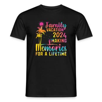 Des vacances en famille pour créer des souvenirs - T-shirt homme - noir - Devant - AI Model Male 178 light (178cm)
