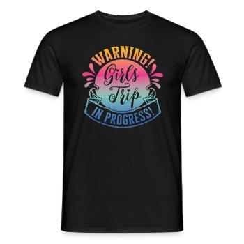 Avertissement Girls Trip En Cours - T-shirt homme - noir - Devant - AI Model Male 178 light (178cm)