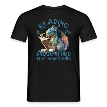 Lesen Ist Ein Abenteuer Bibliothek Lehrer - Männer T-Shirt - Schwarz - Vorne - AI Model Male 178 light (178cm)