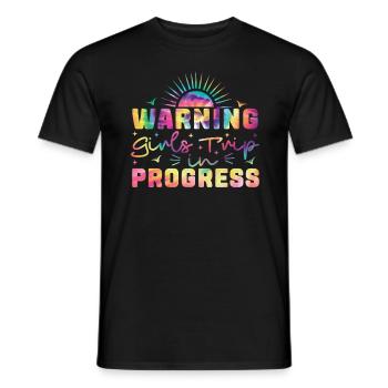Avertissement Girls Trip En Cours - T-shirt homme - noir - Devant - AI Model Male 178 light (178cm)
