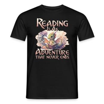 Lesen Ist Ein Abenteuer Bibliothek Lehrer - Männer T-Shirt - Schwarz - Vorne - AI Model Male 178 light (178cm)