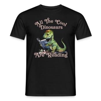 Alle Coolen dinosaurier Lesen Kids - Männer T-Shirt - Schwarz - Vorne - AI Model Male 178 light (178cm)