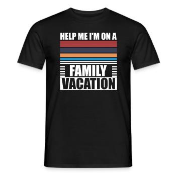Hilfe, Ich Bin Im Familienurlaub - Männer T-Shirt - Schwarz - Vorne - AI Model Male 178 light (178cm)
