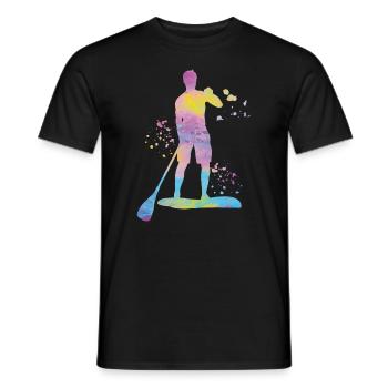 Stand Up Paddling Stand Up Board Sup - Men's T-Shirt - black - Front - AI Model Male 178 light (178cm)
