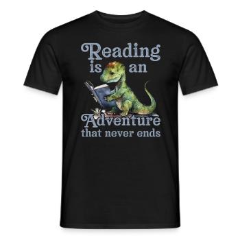 Lesen Ist Ein Abenteuer Bibliothek Lehrer - Männer T-Shirt - Schwarz - Vorne - AI Model Male 178 light (178cm)