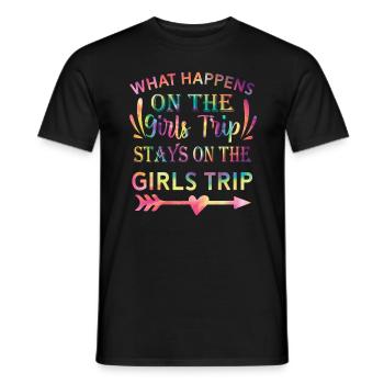 Que se passe-t-il lors du voyage entre filles ? - T-shirt homme - noir - Devant - AI Model Male 178 light (178cm)