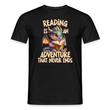 Lesen Ist Ein Abenteuer Bibliothek Lehrer - Männer T-Shirt - Schwarz - Vorne - AI Model Male 178 light (178cm)