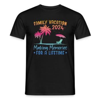 Family Vacation Creating Memories - Men's T-Shirt - black - Front - AI Model Male 178 light (178cm)