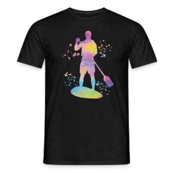 Stand Up Paddling Stand Up Board Sup - Men's T-Shirt - black - Front - AI Model Male 178 light (178cm)