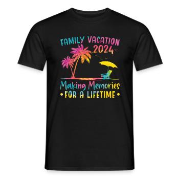 Des vacances en famille pour créer des souvenirs - T-shirt homme - noir - Devant - AI Model Male 178 light (178cm)