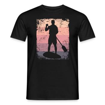 Stand Up Paddling Stand Up Board Sup - Men's T-Shirt - black - Front - AI Model Male 178 light (178cm)