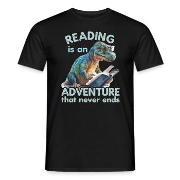 Lesen Ist Ein Abenteuer Bibliothek Lehrer - Männer T-Shirt - Schwarz - Vorne - AI Model Male 178 light (178cm)