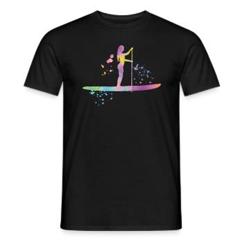 Stand Up Paddling Stand Up Board Sup - Men's T-Shirt - black - Front - AI Model Male 178 light (178cm)