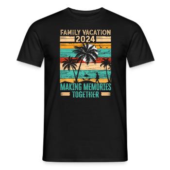 Des vacances en famille pour créer des souvenirs - T-shirt homme - noir - Devant - AI Model Male 178 light (178cm)