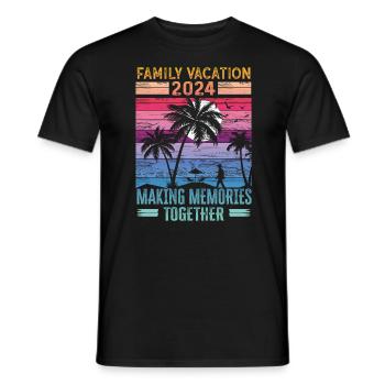 Des vacances en famille pour créer des souvenirs - T-shirt homme - noir - Devant - AI Model Male 178 light (178cm)