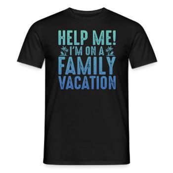 Hilfe, Ich Bin Im Familienurlaub - Männer T-Shirt - Schwarz - Vorne - AI Model Male 178 light (178cm)