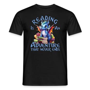 Lesen Ist Ein Abenteuer Bibliothek Lehrer - Männer T-Shirt - Schwarz - Vorne - AI Model Male 178 light (178cm)