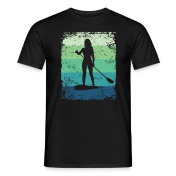Stand Up Paddling Stand Up Board Sup - Men's T-Shirt - black - Front - AI Model Male 178 light (178cm)