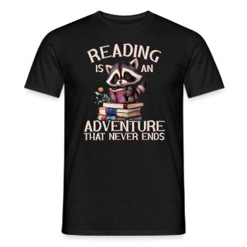 Lesen Ist Ein Abenteuer Bibliothek Lehrer - Männer T-Shirt - Schwarz - Vorne - AI Model Male 178 light (178cm)