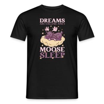 Les rêves appellent les jeunes orignaux mignons - T-shirt homme - noir - Devant - AI Model Male 178 light (178cm)