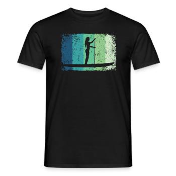 Stand Up Paddling Stand Up Board Sup - Men's T-Shirt - black - Front - AI Model Male 178 light (178cm)