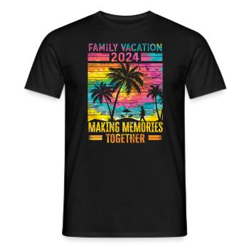 Des vacances en famille pour créer des souvenirs - T-shirt homme - noir - Devant - AI Model Male 178 light (178cm)
