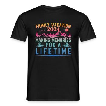 Vacances d’été en famille Créer des souvenirs - T-shirt homme - noir - Devant - AI Model Male 178 light (178cm)