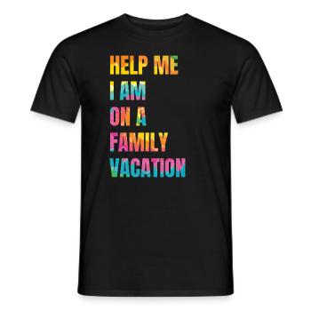 Hilfe, Ich Bin Im Familienurlaub - Männer T-Shirt - Schwarz - Vorne - AI Model Male 178 light (178cm)