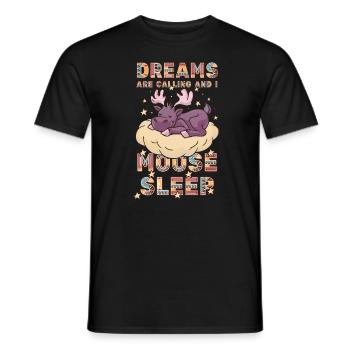 Les rêves appellent les jeunes orignaux mignons - T-shirt homme - noir - Devant - AI Model Male 178 light (178cm)