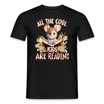 Alle Coolen Kids Lesen Maus - Männer T-Shirt - Schwarz - Vorne - AI Model Male 178 light (178cm)