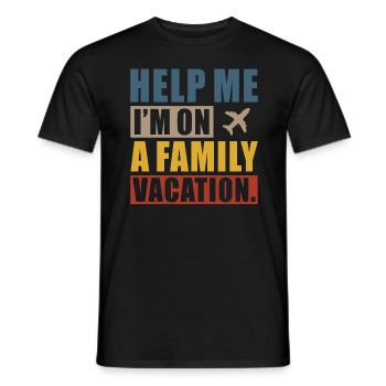 Hilfe, Ich Bin Im Familienurlaub - Männer T-Shirt - Schwarz - Vorne - AI Model Male 178 light (178cm)