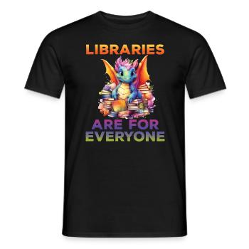 Libraries are for everyone Librarian - Men's T-Shirt - black - Front - AI Model Male 178 light (178cm)