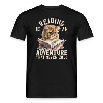 La lecture est une aventure Professeur de bibliothèque - T-shirt homme - noir - Devant - AI Model Male 178 light (178cm)