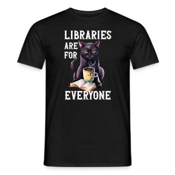 Libraries are for everyone Librarian - Men's T-Shirt - black - Front - AI Model Male 178 light (178cm)