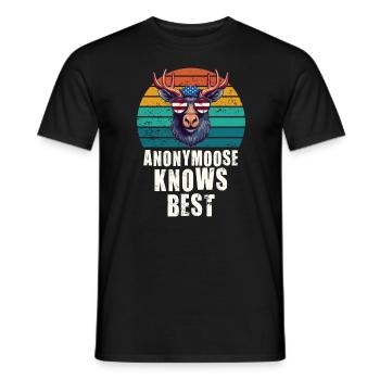 Anonymoose Knows Best Cool Elch - Männer T-Shirt - Schwarz - Vorne - AI Model Male 178 light (178cm)