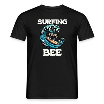 Surfing Bee - Men's T-Shirt - black - Front - AI Model Male 178 light (178cm)