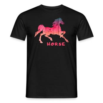Wooden Style: Horse Design Free Horse - Men's T-Shirt - black - Front - AI Model Male 178 light (178cm)