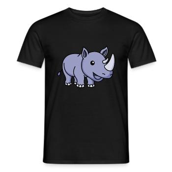 Rhino Comic Animal - Men's T-Shirt - black - Front - AI Model Male 178 light (178cm)