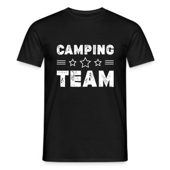 Camping Team - Männer T-Shirt - Schwarz - Vorne - AI Model Male 178 light (178cm)