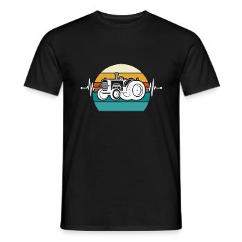 Herzschlag Trecker - Männer T-Shirt - Schwarz - Vorne - AI Model Male 178 light (178cm)