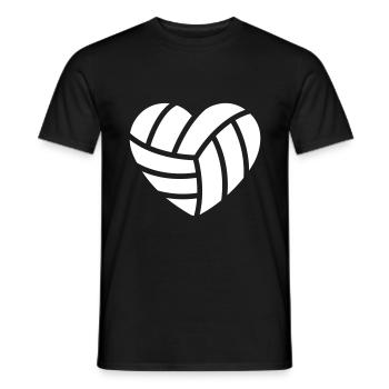 Cœur de volleyball - T-shirt homme - noir - Devant - AI Model Male 178 light (178cm)