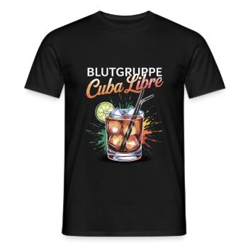 Groupe sanguin Cuba Libre Cocktail Bartender - T-shirt homme - noir - Devant - AI Model Male 178 light (178cm)