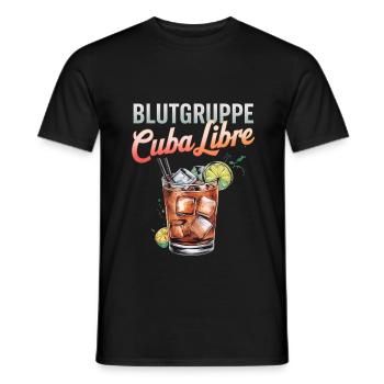 Groupe sanguin Cuba Libre Cocktail Bartender - T-shirt homme - noir - Devant - AI Model Male 178 light (178cm)