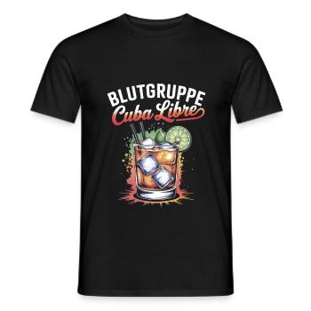 Blutgruppe Cuba Libre Cocktail Barkeeper - Männer T-Shirt - Schwarz - Vorne - AI Model Male 178 light (178cm)
