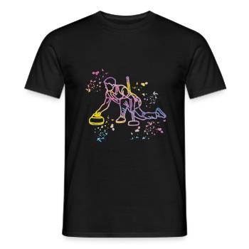 Curler Winter Sports Curling - Men's T-Shirt - black - Front - AI Model Male 178 light (178cm)
