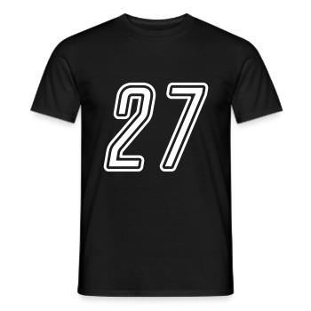 27 Number number - Men's T-Shirt - black - Front - AI Model Male 178 light (178cm)