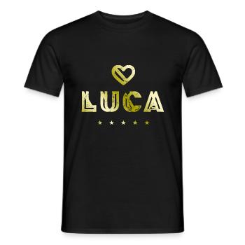 Luca Herz - Männer T-Shirt - Schwarz - Vorne - AI Model Male 178 light (178cm)