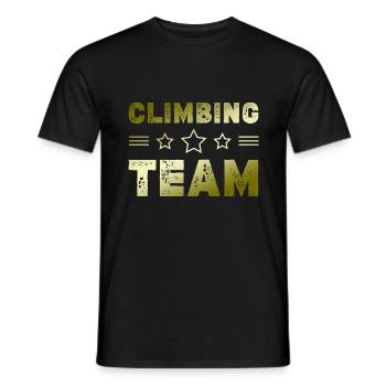 Climbing Team - Men's T-Shirt - black - Front - AI Model Male 178 light (178cm)