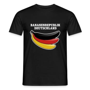 Bananenrepublik Deutschland Satire - Männer T-Shirt - Schwarz - Vorne - AI Model Male 178 light (178cm)