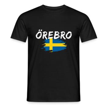 Örebro Flagge Schweden - Männer T-Shirt - Schwarz - Vorne - AI Model Male 178 light (178cm)